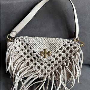 NWOT Tory Burch Kira small fringe bag in cream